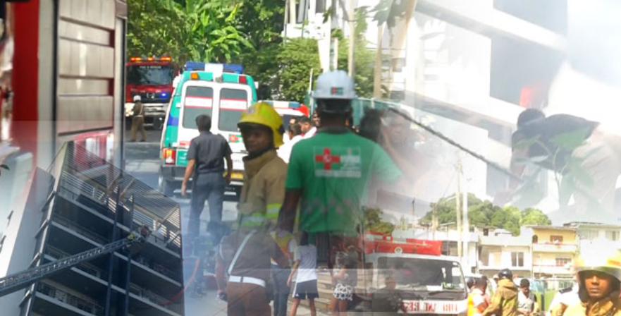 ගින්න හේතුවෙන් මහල් නිවාස සංකීර්ණයේ සිරවී සිටින පිරිස මුදාගැනීමට දැඩි වෙහෙසක්