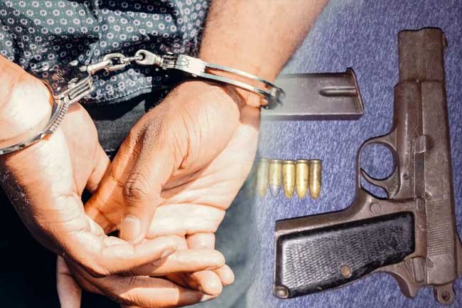 ගිනිඅවියක් සමග සැකකරුවෙකු අත්අඩංගුවට