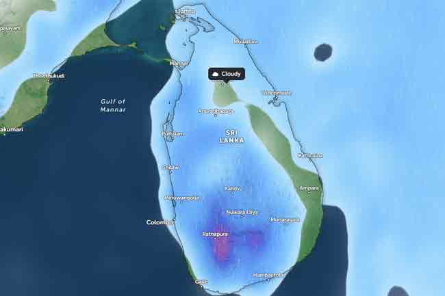 ඉදිරි පැය 36 සඳහා කාලගුණ අනාවැකිය