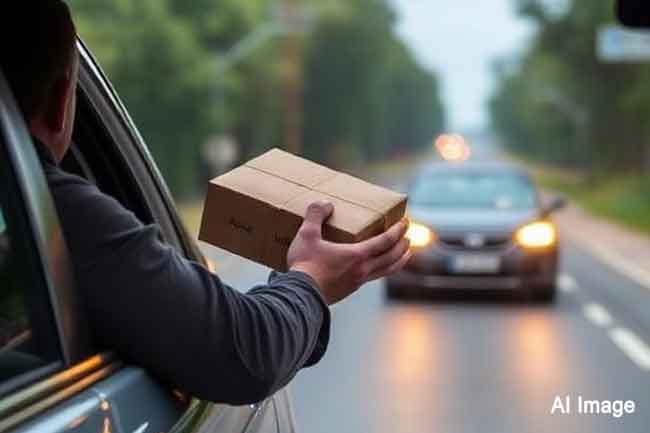 අධිවේගී මාර්ගයට අපද්රව්ය බැහැර කල පුද්ගලයෙකු අත්අඩංගුවට