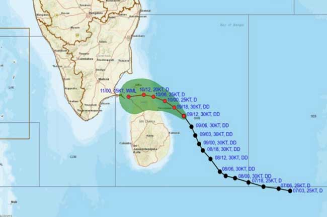 ගැඹුරු පීඩන අවපාතය ගැන කාලගුණයෙන් නවතම නිවේදනයක්