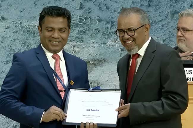 ලෝක සෞඛ්ය සංවිධානයෙන් ශ්රී ලංකාවට ඇගයීමක්